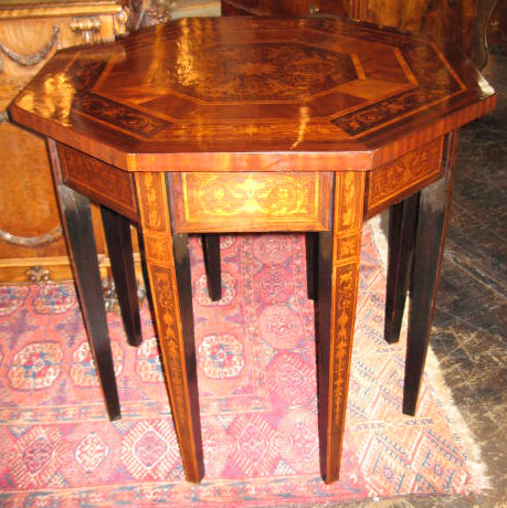 French Inlay Octagonal Table