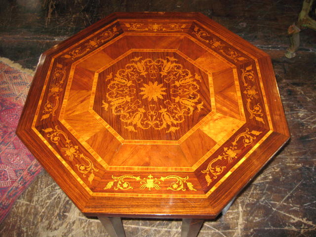 French Inlay Octagonal Table
