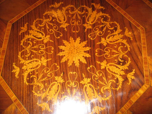 French Inlay Octagonal Table
