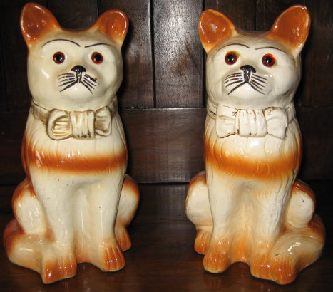 19th century English Staffordshire cats, circa 1860