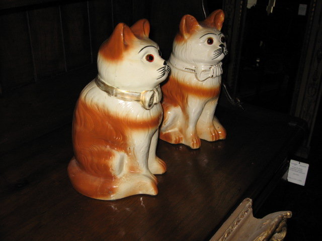 19th century English Staffordshire cats, circa 1860