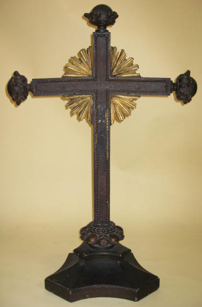 19th Century Carved Wooden Cross Circa 1870