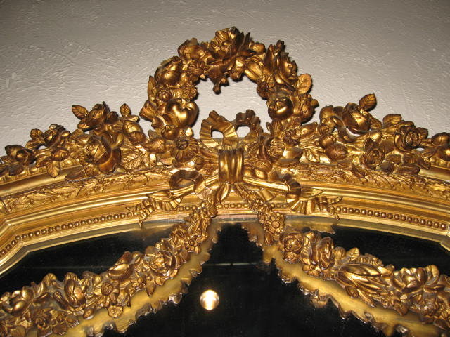 19th Century French Louis XVI Gold Gilded Majestic Mirror