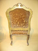 19th Century Pair French Carved Gilded Louis XV Armchairs