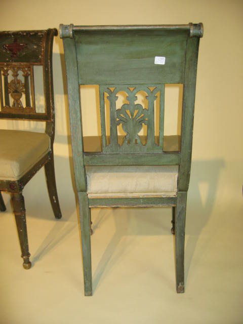 4 Painted Italian Chairs