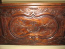 19th Century Intricately Carved Chestnut Hall Bench from Provence, with Carved Panels. Circa 1840