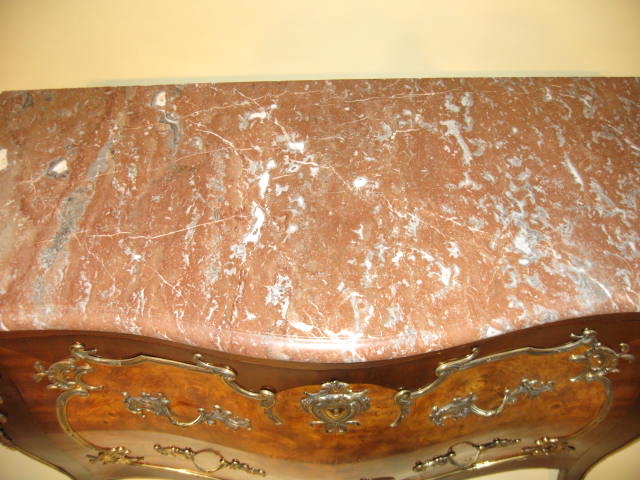19th Century French Bombe Commode with Bronze Mounts and Marble Top Circa 1870