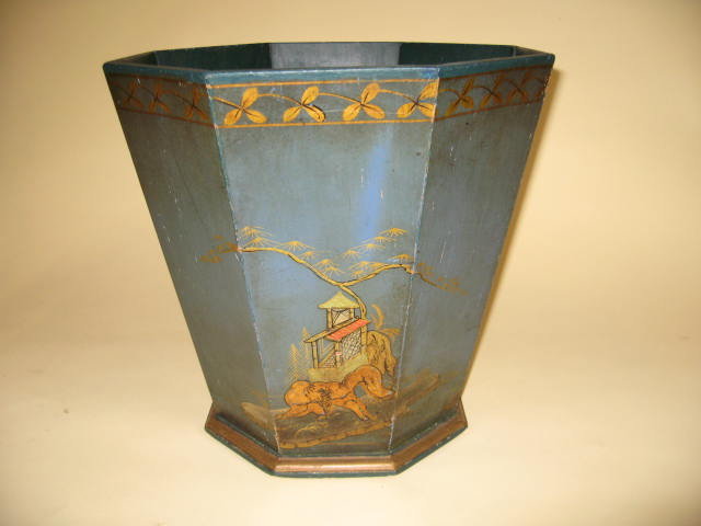 English Chinoiserie Waste Basket