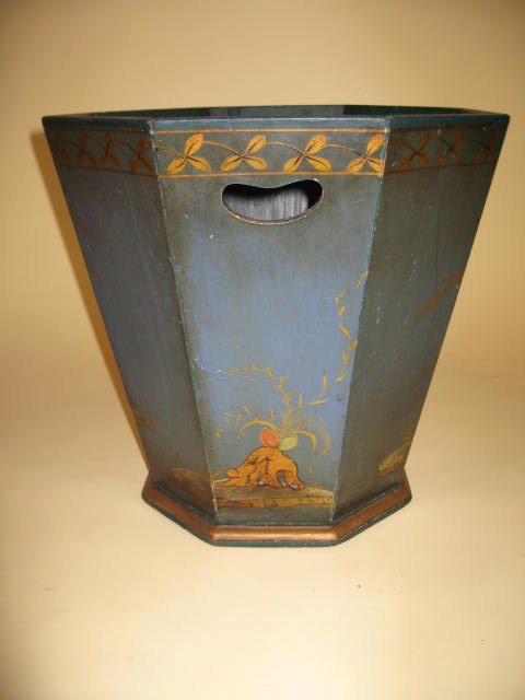 English Chinoiserie Waste Basket