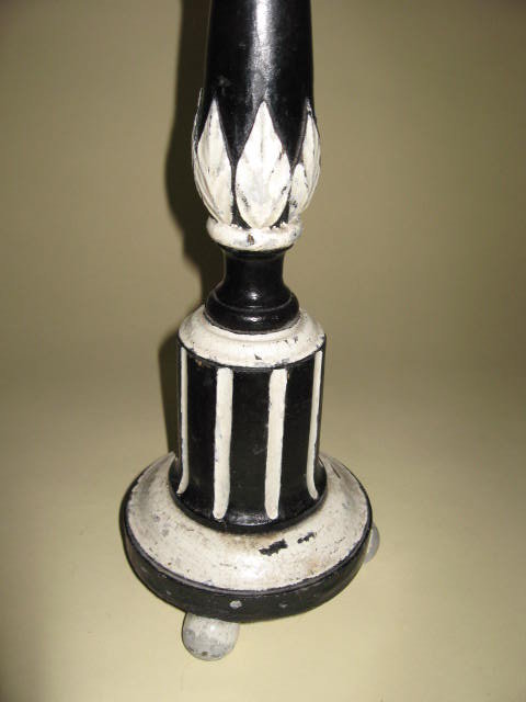 French - Pair Painted Candlesticks