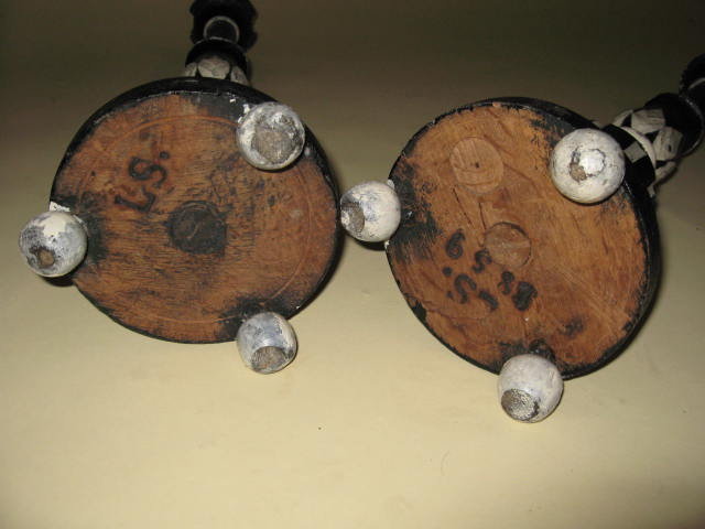 French - Pair Painted Candlesticks