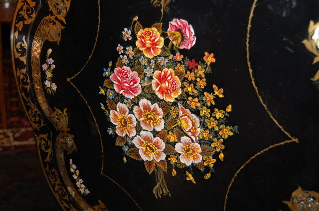 English Paper Mache Painted Table