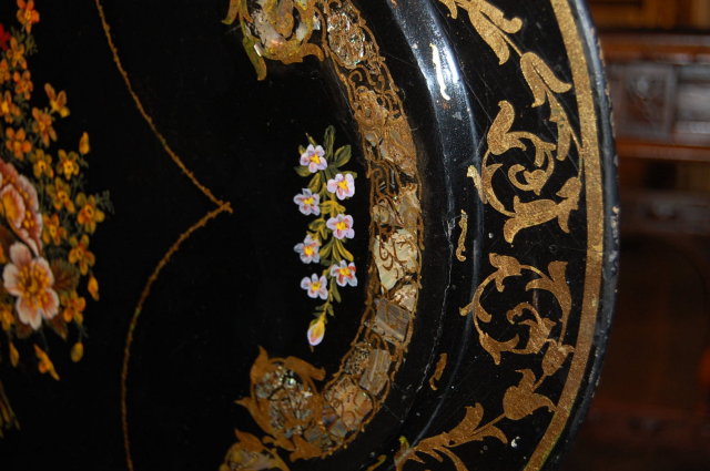 English Paper Mache Painted Table