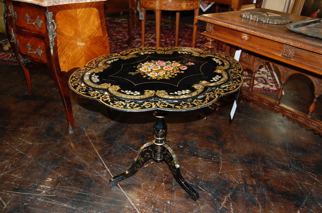 English Paper Mache Painted Table