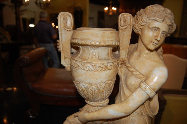 Pair of Sienna Marble Maidens