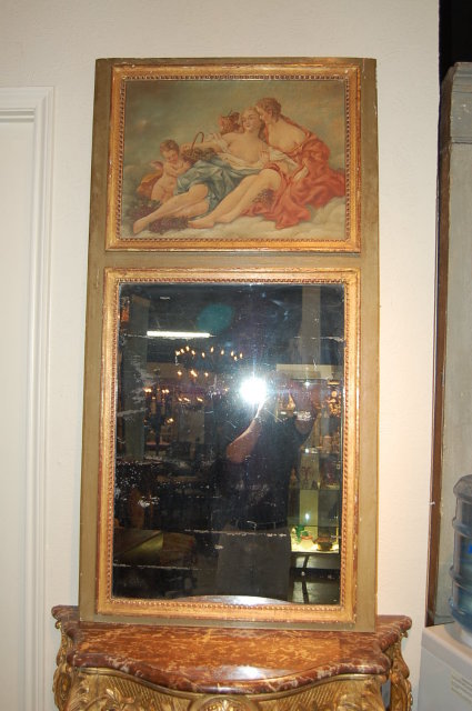 French Antique Trumeau Mirror