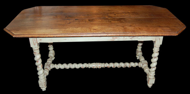 French Oak Painted Dining Table