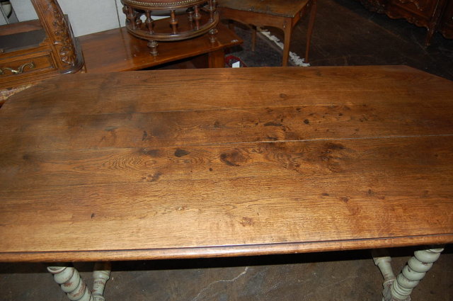 French Oak Painted Dining Table