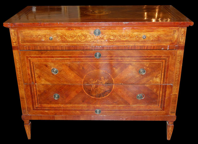 Italian Neo-Classical Marquetry Inlaid Commode