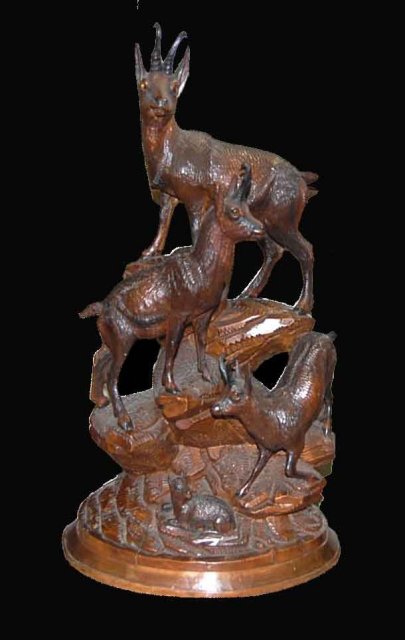19th Century Swiss Carved Ram Centerpiece