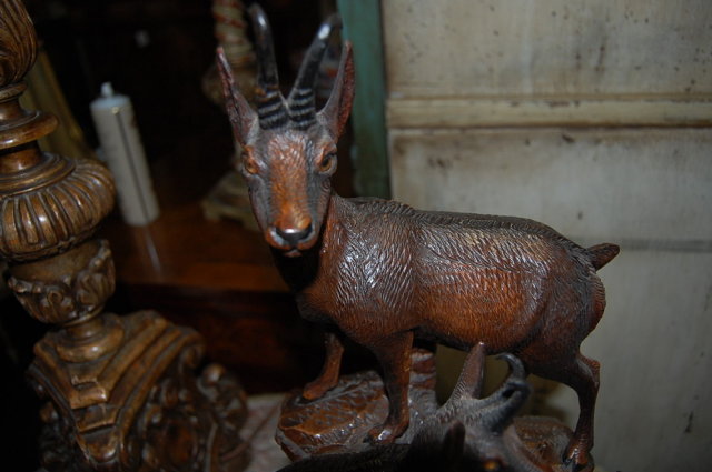19th Century Swiss Carved Ram Centerpiece