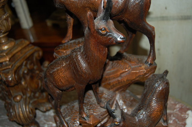 19th Century Swiss Carved Ram Centerpiece