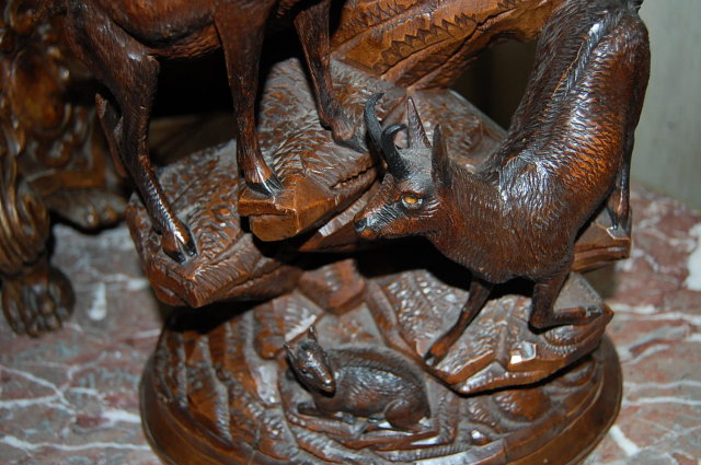 19th Century Swiss Carved Ram Centerpiece