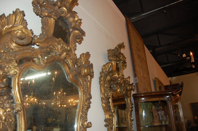 Rare Pair of Italian Gilt Mirrors