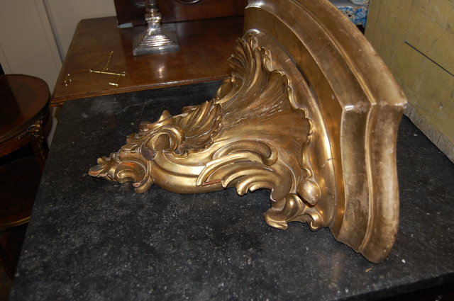 French Gilded Wood Wall Bracket