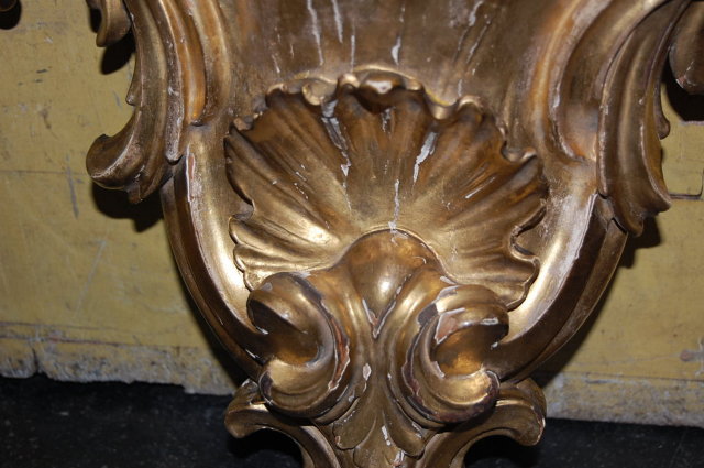 French Gilded Wood Wall Bracket