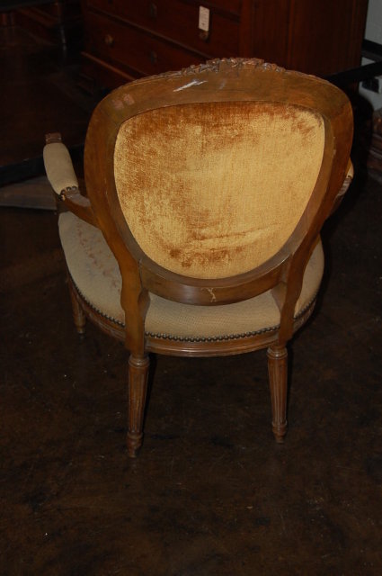French Carved Needlepoint Fauteuil