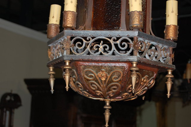 Pair of Iron & Glass Lanterns