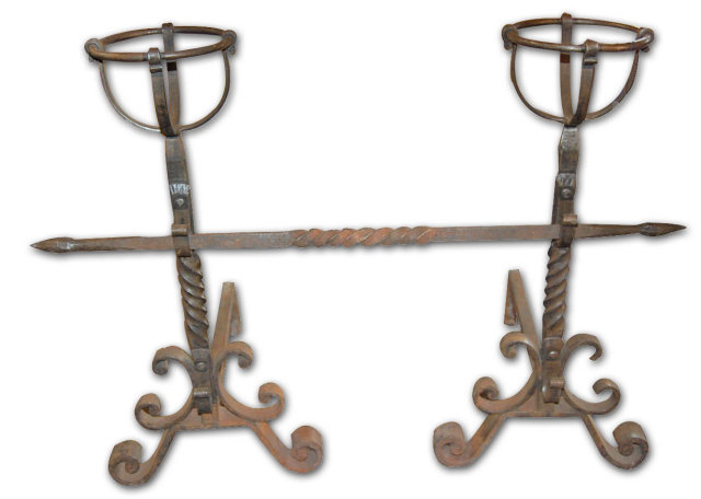 Pair of French Antique Andirons