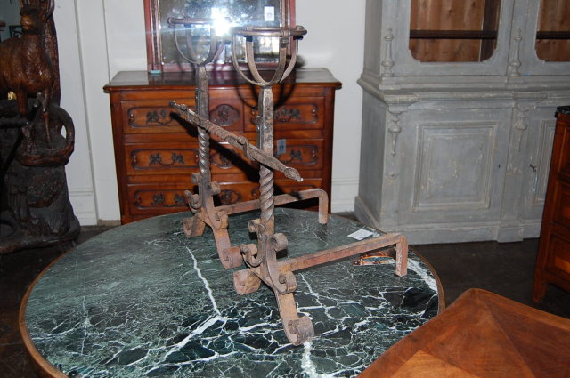 Pair of French Antique Andirons