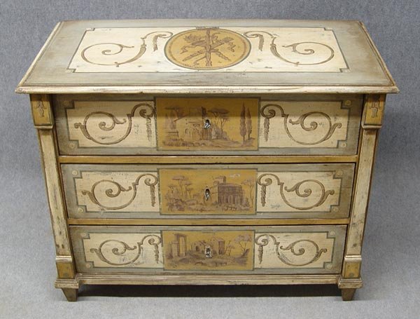 Hand Painted Continental Commode