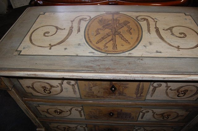 Hand Painted Continental Commode
