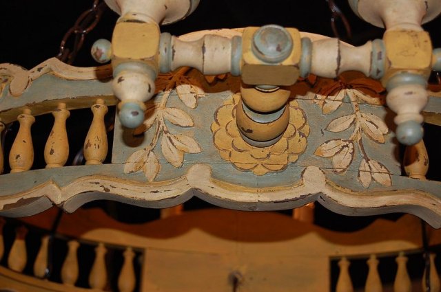 French Provincial Wood Chandelier