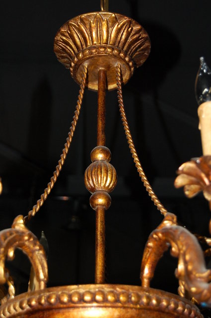French Carved & Lacquered Chandelier