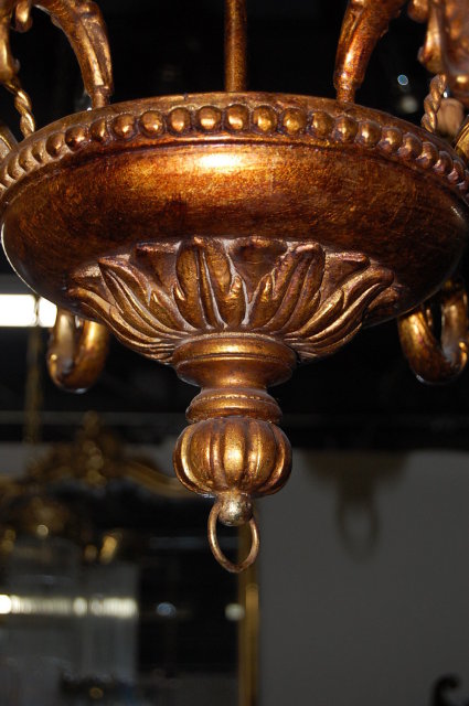 French Carved & Lacquered Chandelier