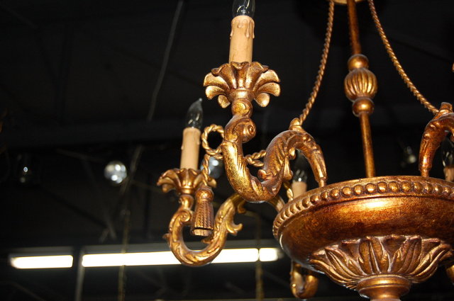 French Carved & Lacquered Chandelier