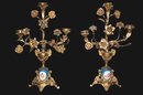 Pair of French Sevres & Bronze Candelabra