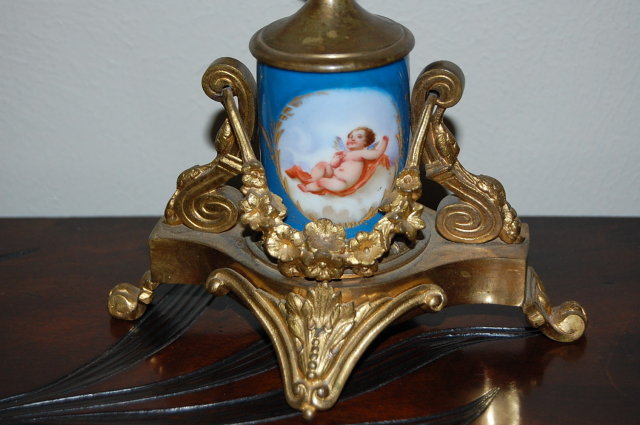 Pair of French Sevres & Bronze Candelabra