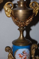 Pair of French Sevres & Bronze Candelabra