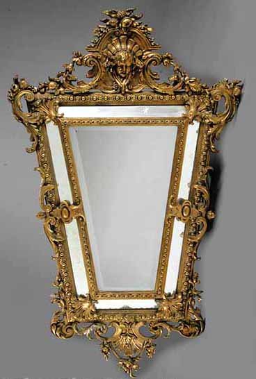 Outstanding French Giltwood Cushion Mirror