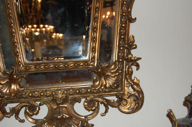 Outstanding French Giltwood Cushion Mirror