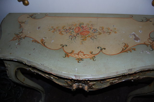 Venetian Lacquered Console & Mirror Set