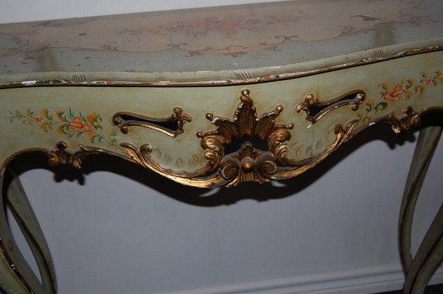 Venetian Lacquered Console & Mirror Set