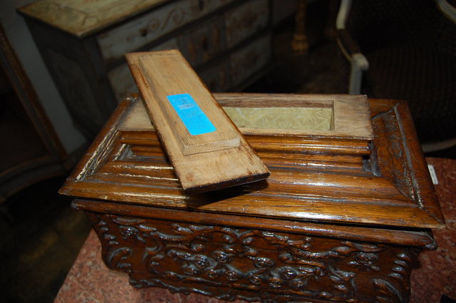 19th Century French Carved Chestnut Box
