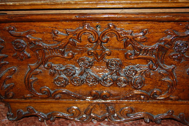 19th Century French Carved Chestnut Box