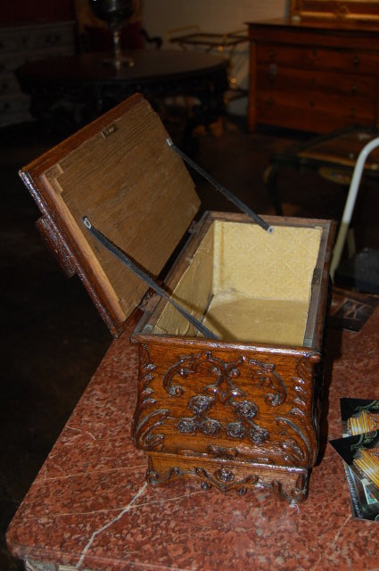 19th Century French Carved Chestnut Box